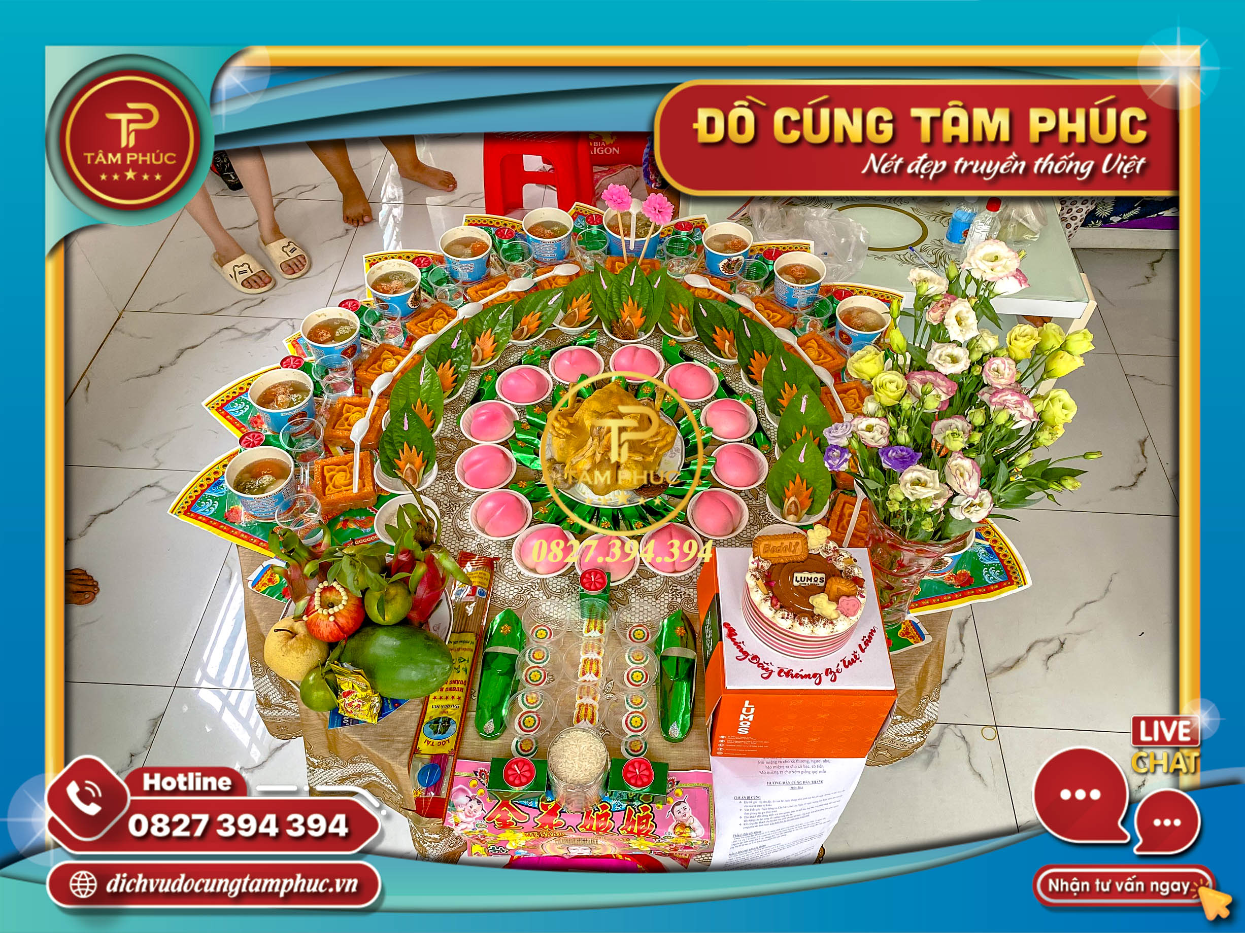 Dịch vụ mâm cúng thôi nôi,đầy tháng, cúng căn cho bé.